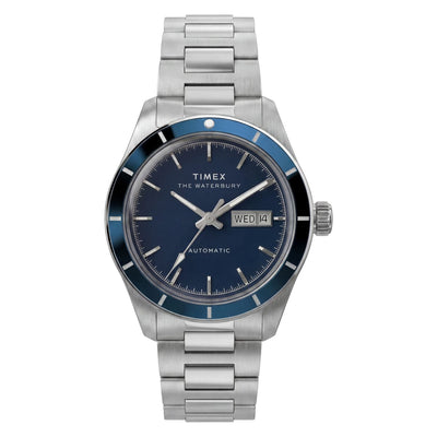 Timex Waterbury Automatic Blue Dial Silver Stainless Steel Strap Men's Watch TW2Y94100UJ - view 1