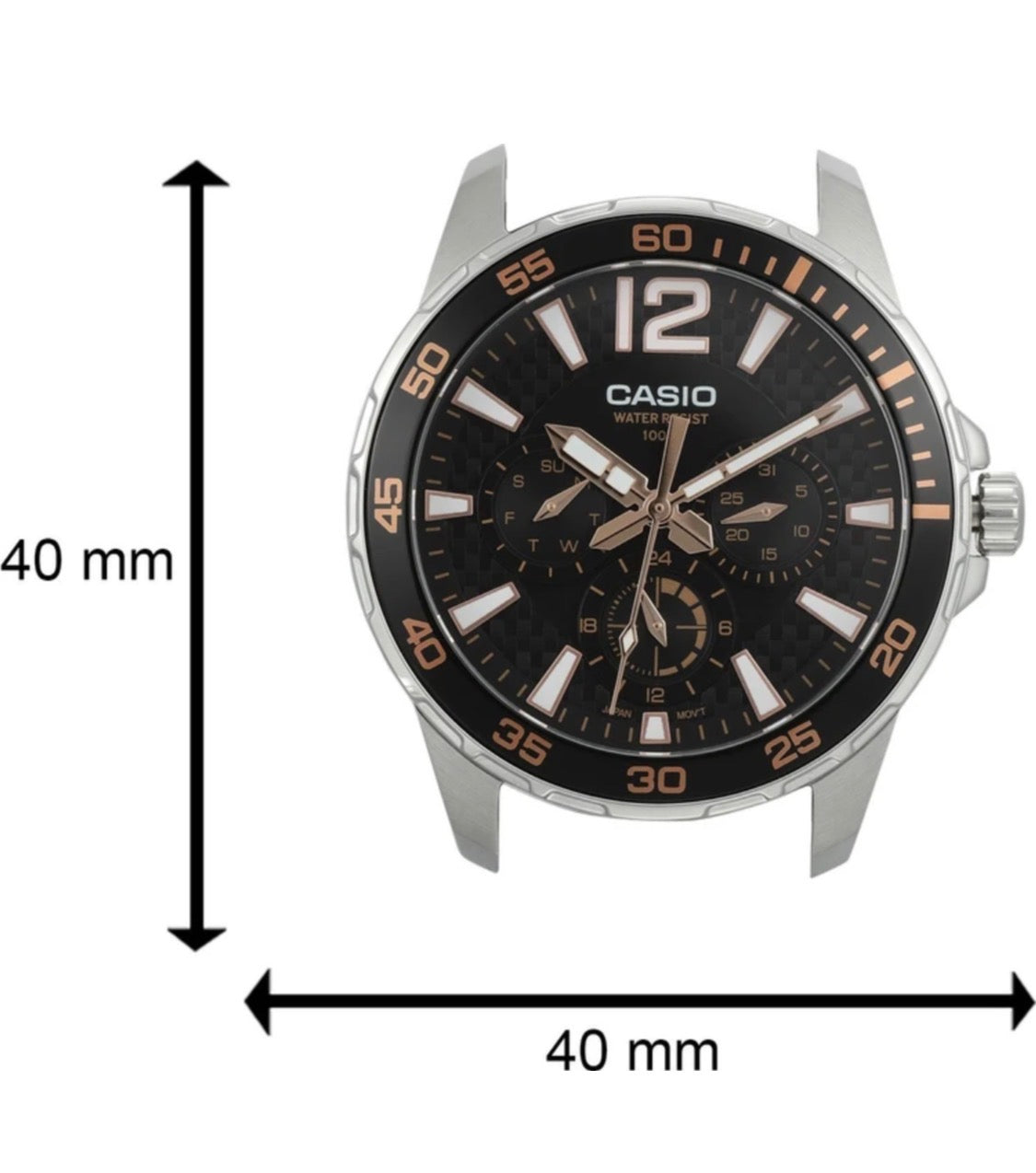 Casio Enticer Black Dial Silver Steel Strap Men's Chronograph Watch MTD-330D-1A3VDF - view 5