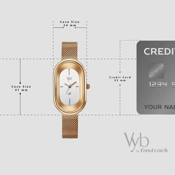 Fastrack Vyb Mirage Silver Dial Rose Gold Stainless Steel Strap Women's Watch FV60095WM01 - view 3