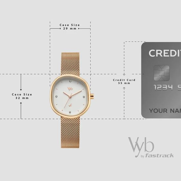 Fastrack Vyb Muse White Dial Rose Gold Stainless Steel Strap Women's Watch FV60087WM01 - view 3