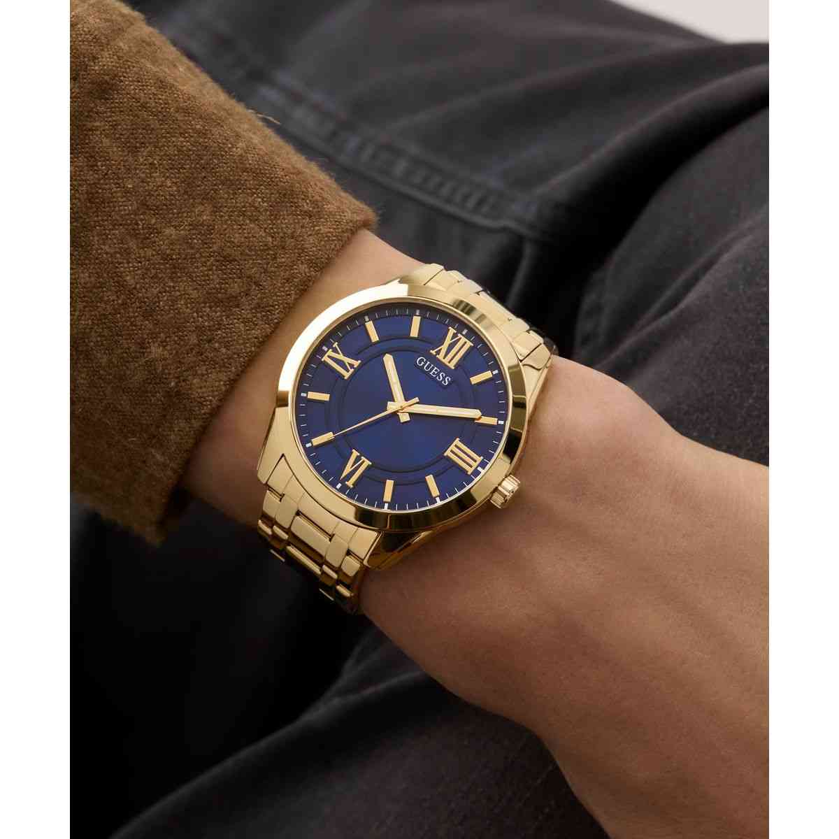 Guess Blue Dial Gold-Tone Stainless Steel Strap Men's Watch GW0893G5 - view 5
