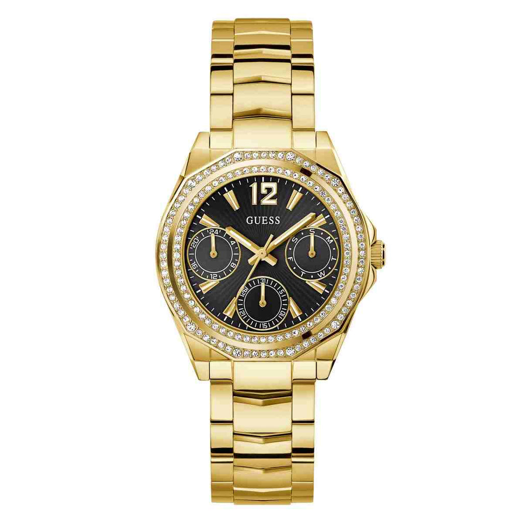 Guess Ritzy Black Dial Gold-Tone Stainless Steel Strap Women's Watch GW0685L4 - view 1