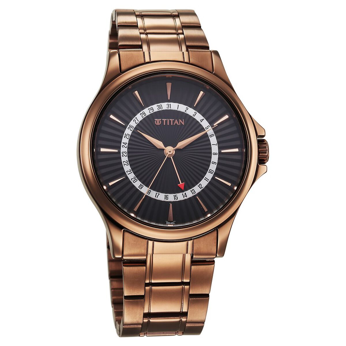 Titan Karishma Black Dial Brown Stainless Steel Strap Men's Watch 10038QM01 - view 2