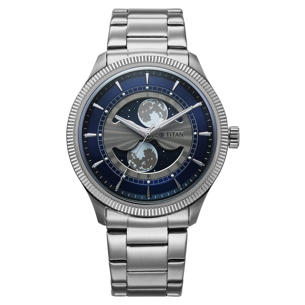 Titan Stellar Blue Dial Silver Stainless Steel Strap Men's Watch 10050SM01 - view 2