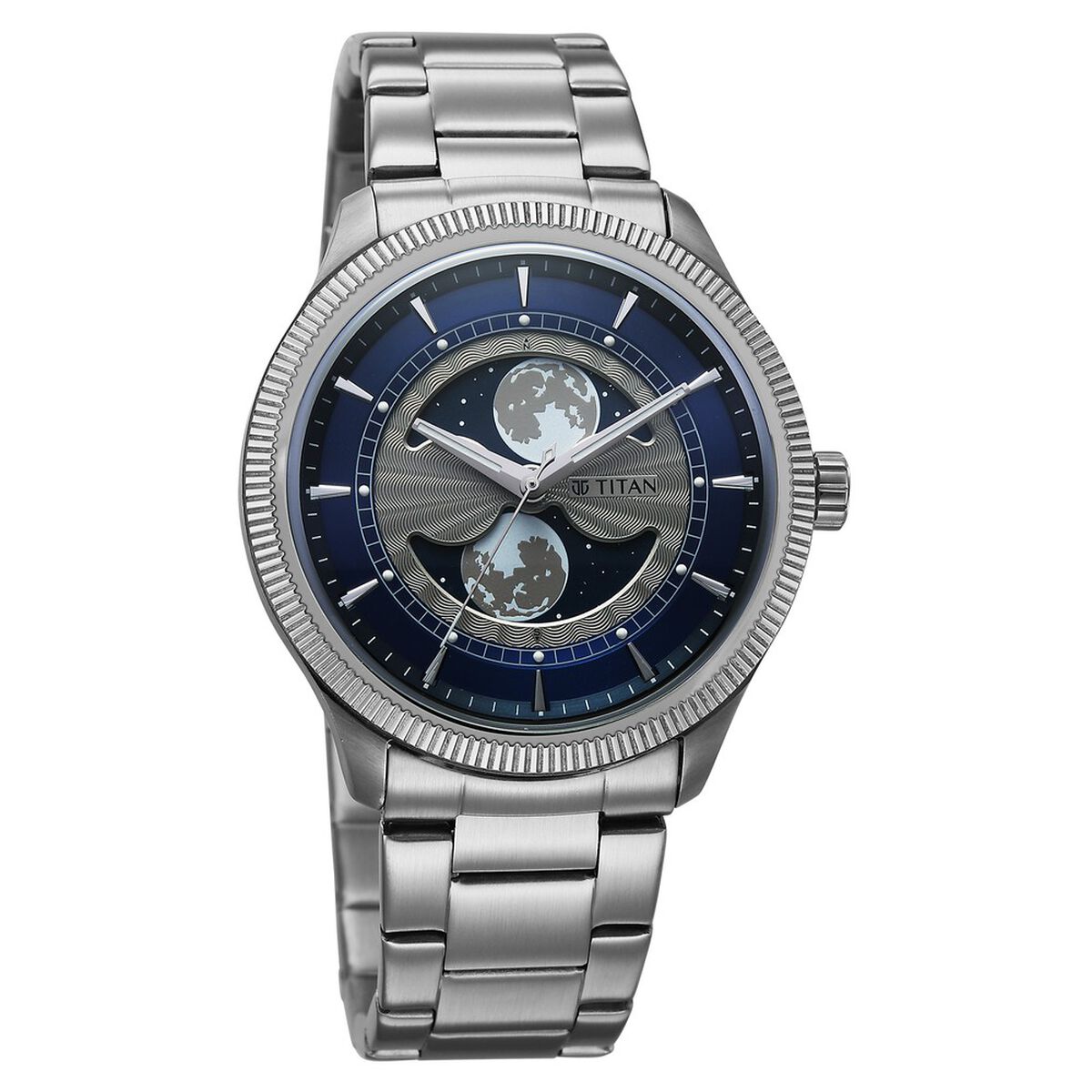Titan Stellar Blue Dial Silver Stainless Steel Strap Men's Watch 10050SM01 - view 3