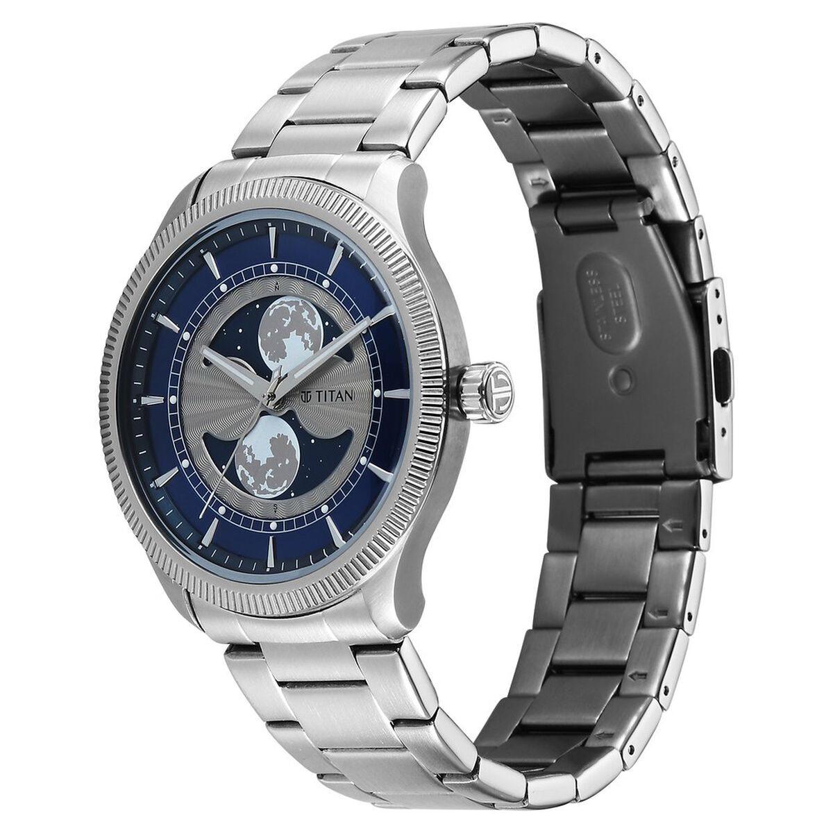Titan Stellar Blue Dial Silver Stainless Steel Strap Men's Watch 10050SM01 - view 5