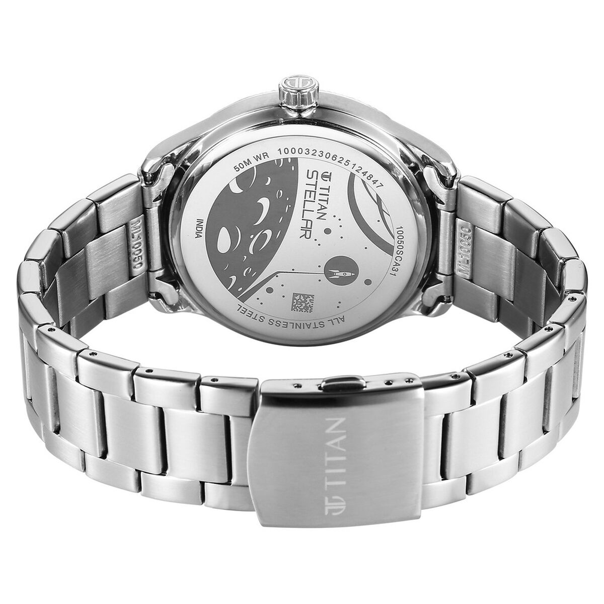 Titan Stellar Blue Dial Silver Stainless Steel Strap Men's Watch 10050SM01 - view 7