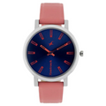 Fastrack Blue Dial Pink Leather Strap Women's Analog Watch - view 1