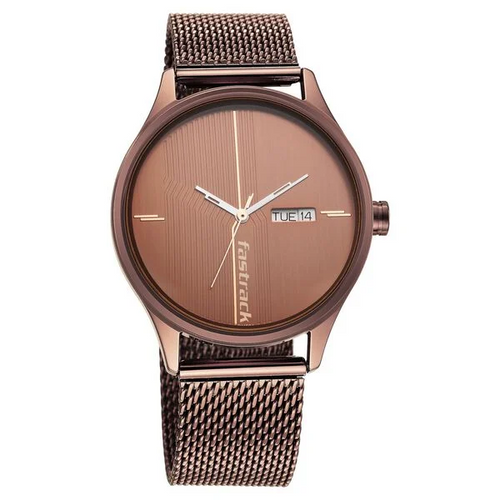 Fastrack Style Up Brown Dial Brown Stainless Steel Strap Men's Watch - view 1