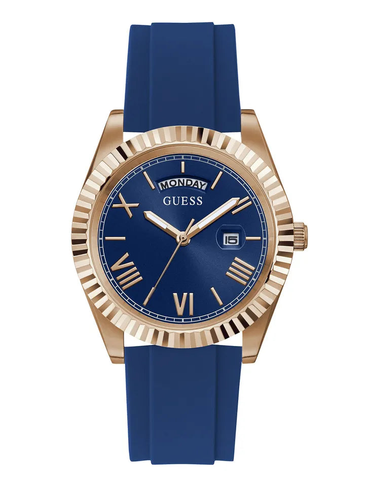Guess Blue Dial Blue Silicone Strap Men's Analog Watch GW0335G2 - view 1