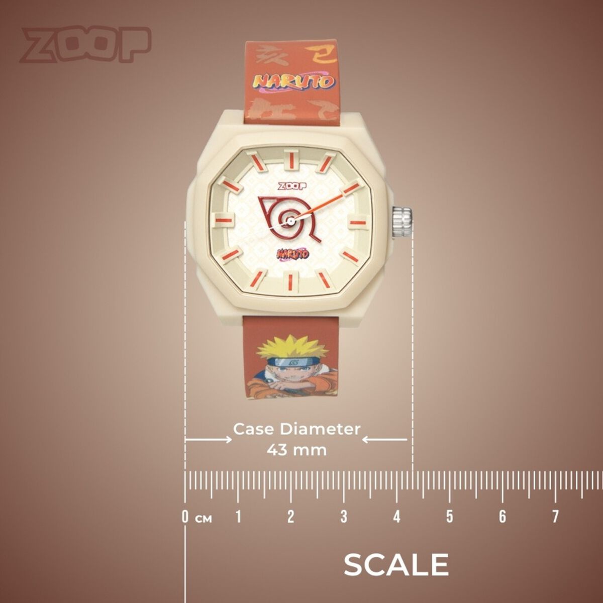 Zoop By Titan Beige Dial Orange Silicone Strap Kids' Watch 16054PP01 - view 3
