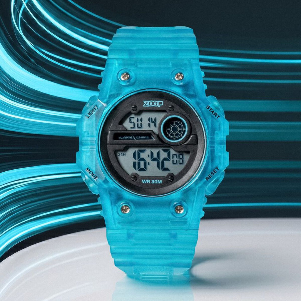 Zoop By Titan Mystic Digi Black Dial Transparent Blue PU Strap Kids' Watch 16063PP01W - view 1