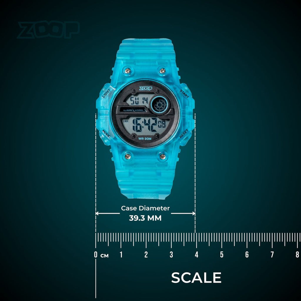 Zoop By Titan Mystic Digi Black Dial Transparent Blue PU Strap Kids' Watch 16063PP01W - view 4