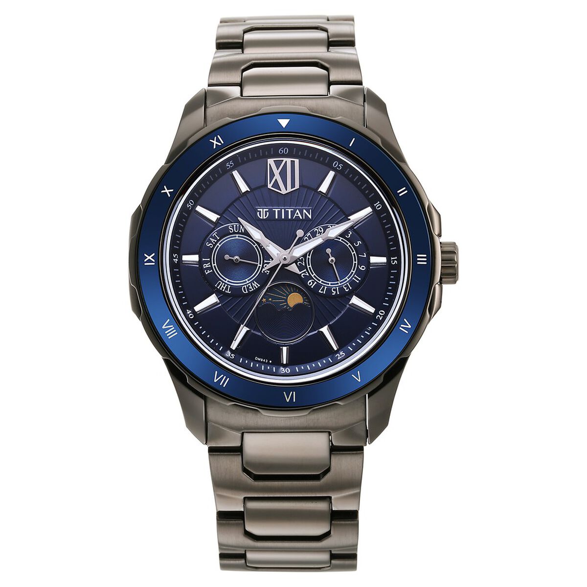Titan Regalia Premium Blue Dial Grey Stainless Steel Strap Men's Watch 1688KM07 - view 2