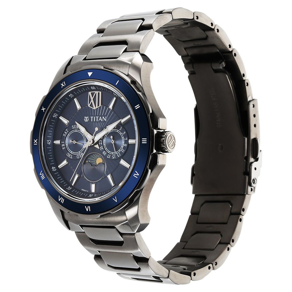 Titan Regalia Premium Blue Dial Grey Stainless Steel Strap Men's Watch 1688KM07 - view 3