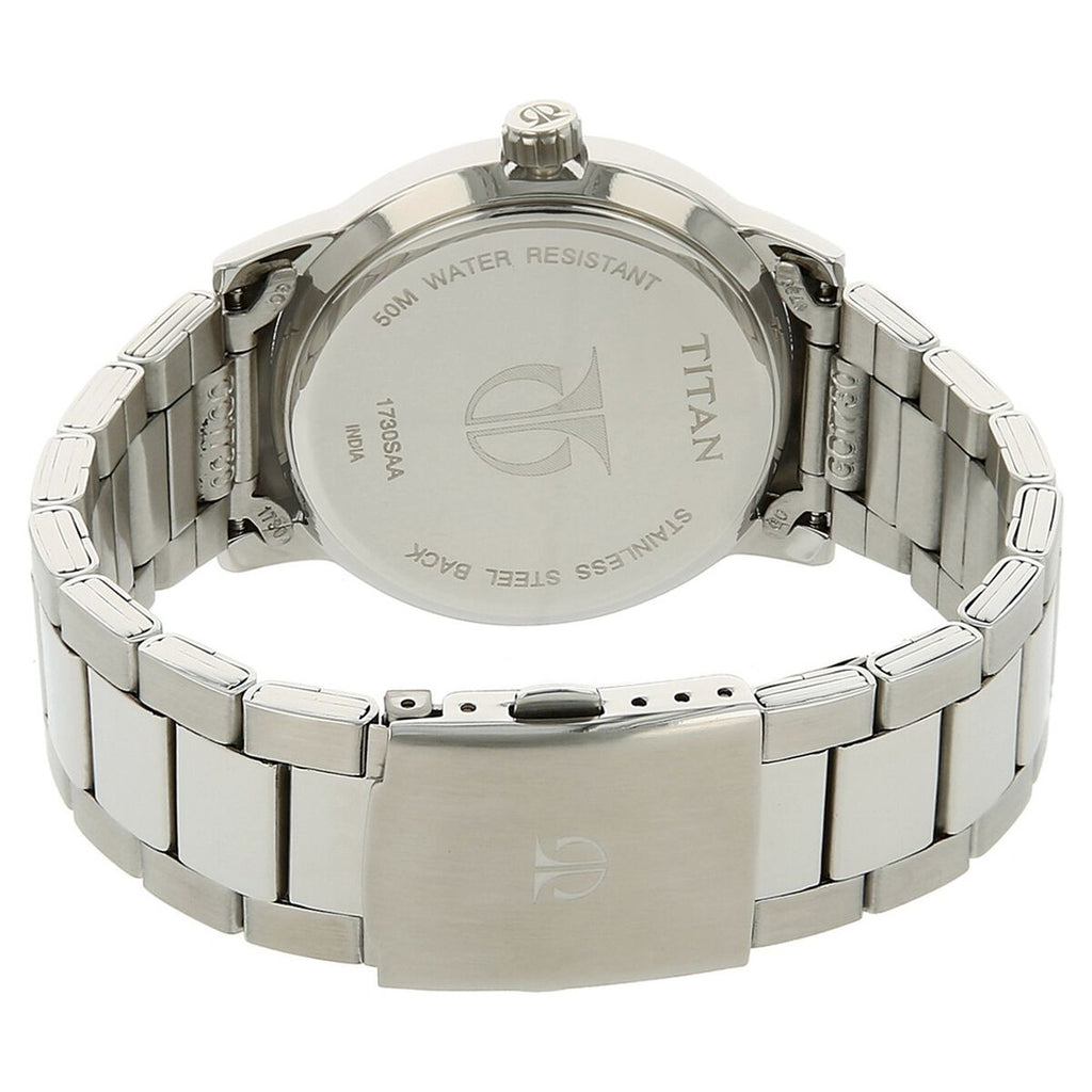 Titan Workwear Blue Dial Silver Stainless Steel Strap Men's Watch 1730SM03 - view 4
