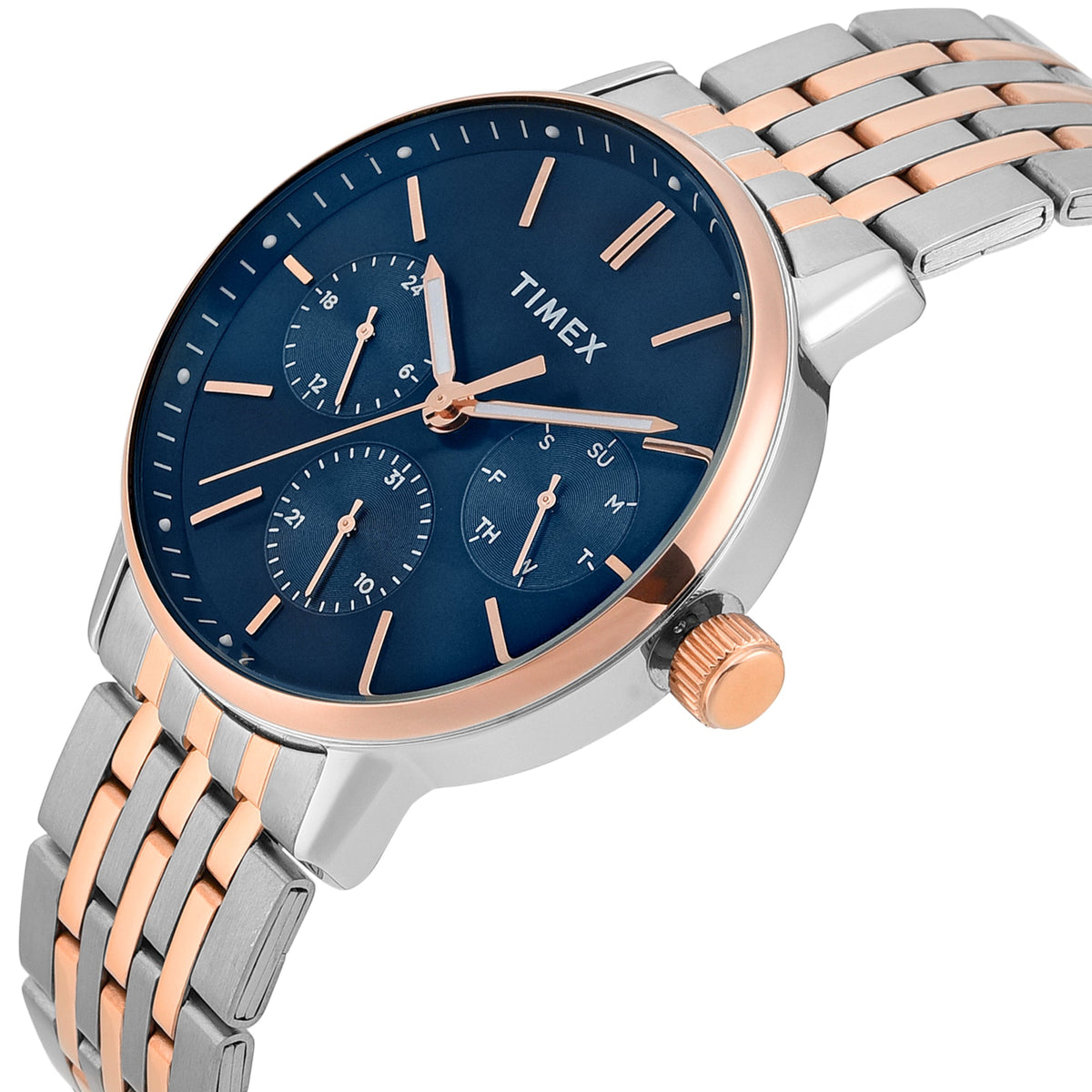 Timex Trendline Blue Dial Two-Tone Stainless Steel Strap Men's Watch TWEG25409 - view 2