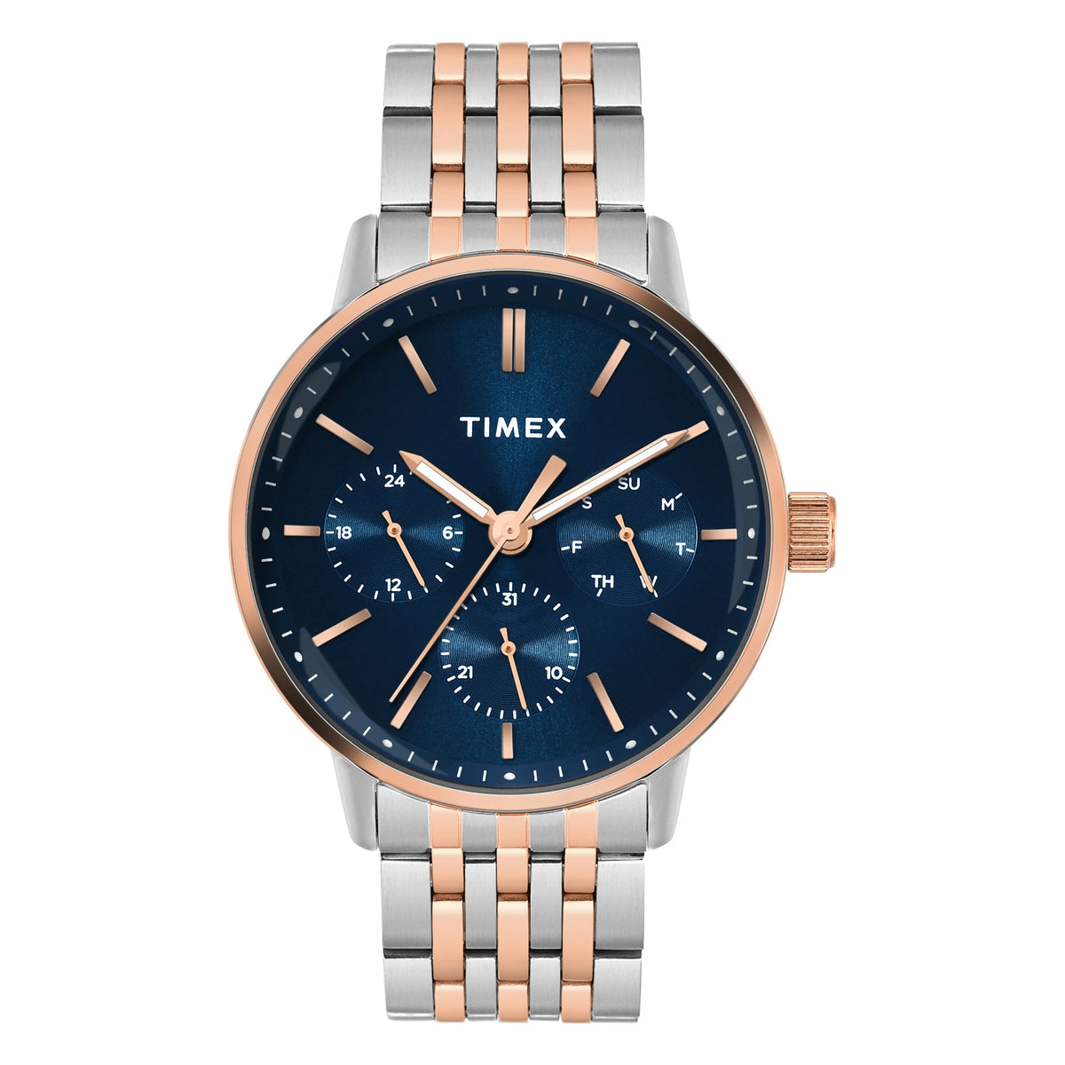 Timex Trendline Blue Dial Two-Tone Stainless Steel Strap Men's Watch TWEG25409 - view 1