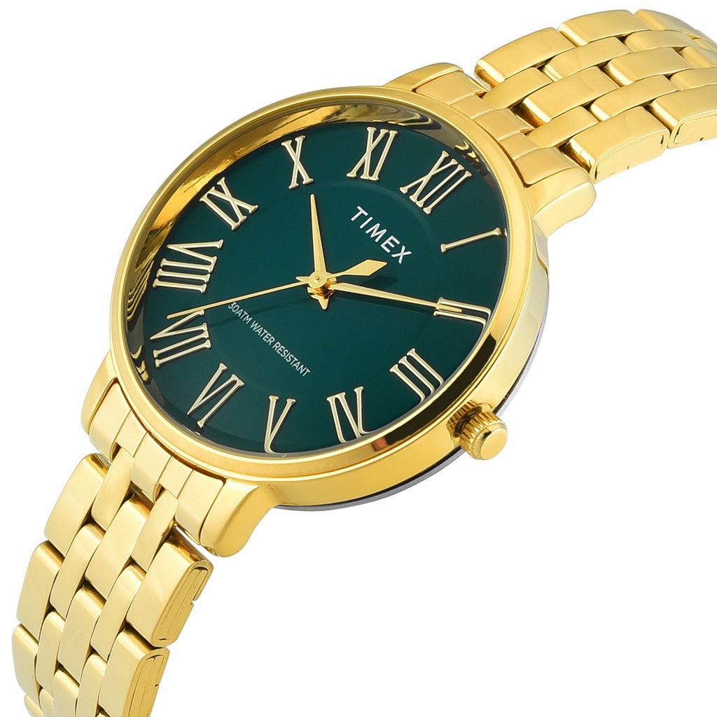Timex Trendline Green Dial Gold Stainless Steel Strap Women's Watch TWEL19106 - view 2