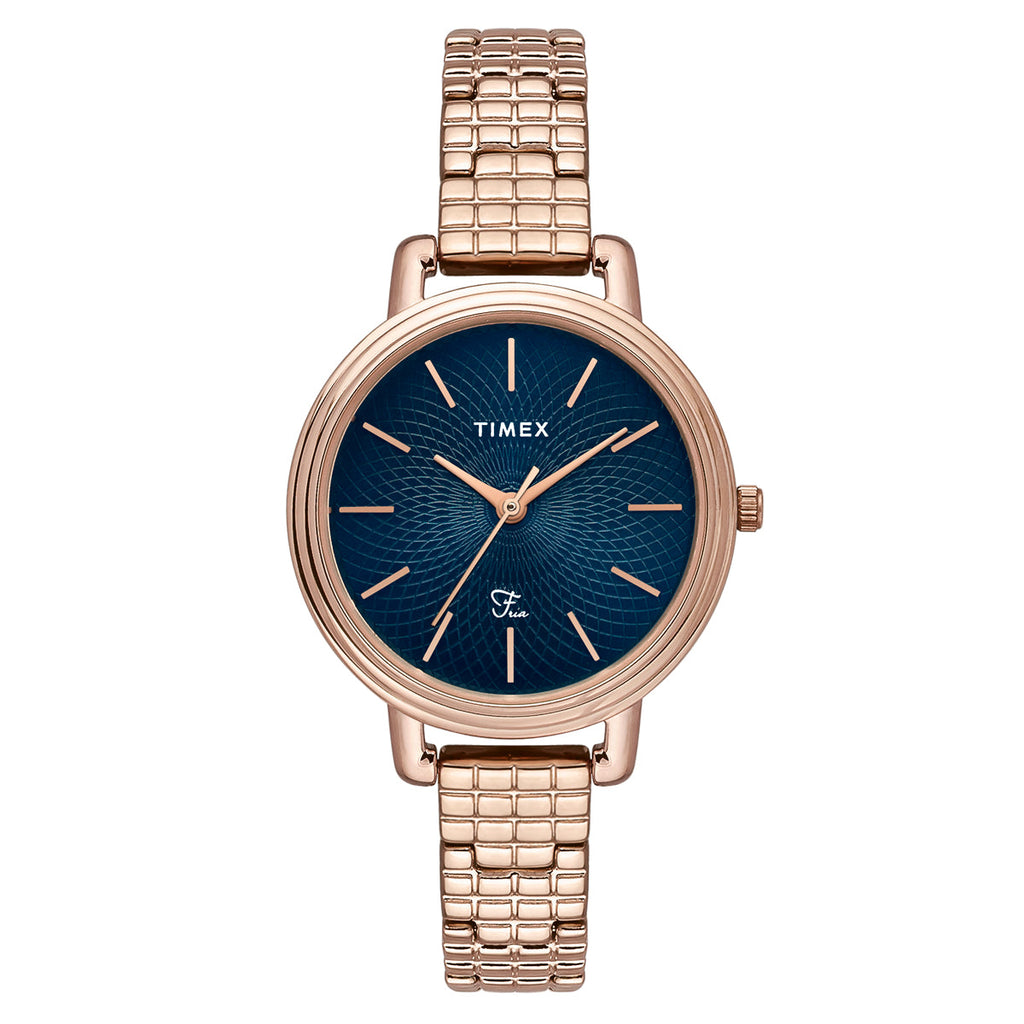 Timex Fria Blue Dial Rose Gold Bracelet Strap Women's Watch TWEL23901 - view 1