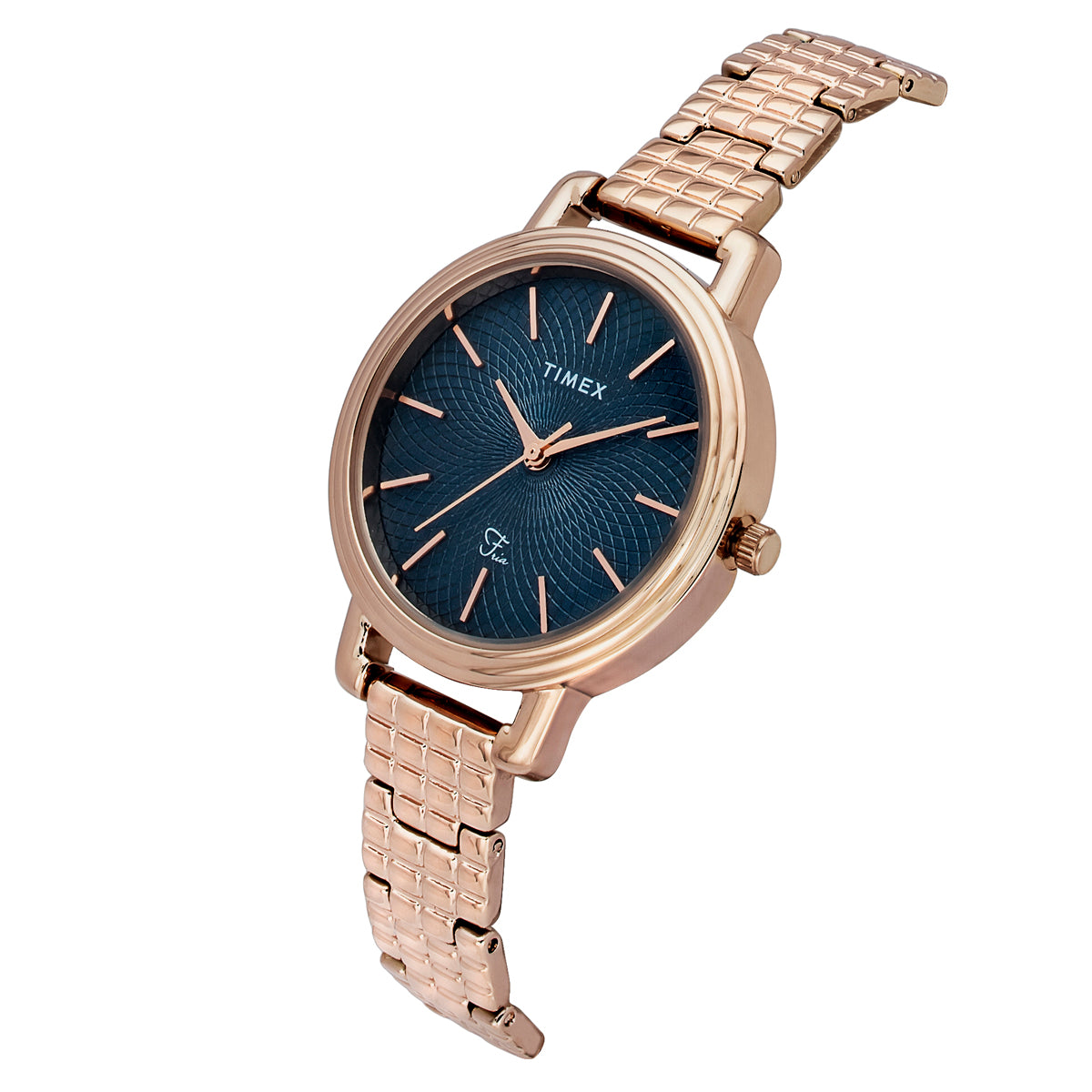 Timex Fria Blue Dial Rose Gold Bracelet Strap Women's Watch TWEL23901 - view 2
