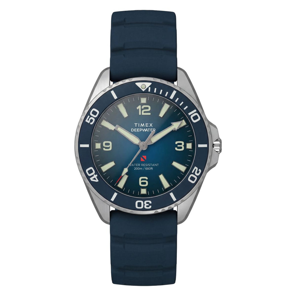 Timex Deepwater Arctic Blue Dial Blue Rubber Strap Men's Watch TW3A01900UJ - view 1