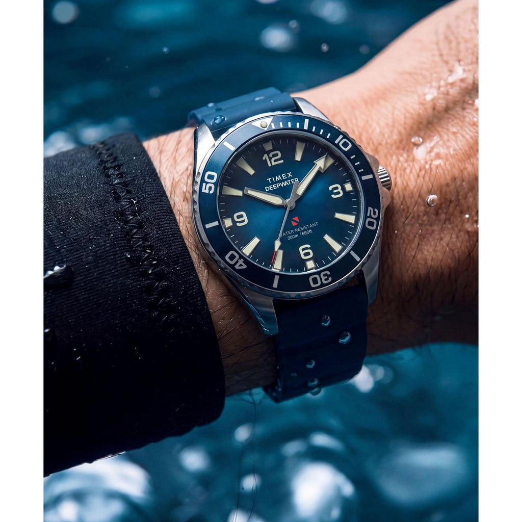 Timex Deepwater Arctic Blue Dial Blue Rubber Strap Men's Watch TW3A01900UJ - view 4