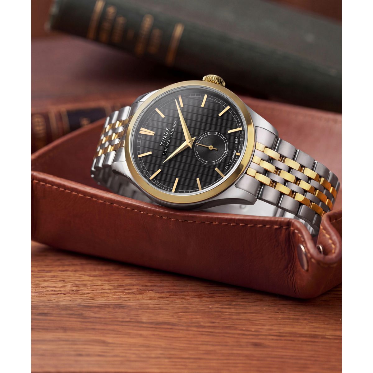 Timex Waterbury Classic Black Dial Two-Tone Stainless Steel Strap Men's Watch TW2Y91900UJ - view 6