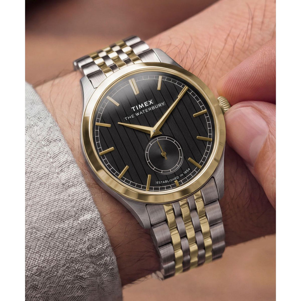 Timex Waterbury Classic Black Dial Two-Tone Stainless Steel Strap Men's Watch TW2Y91900UJ - view 4