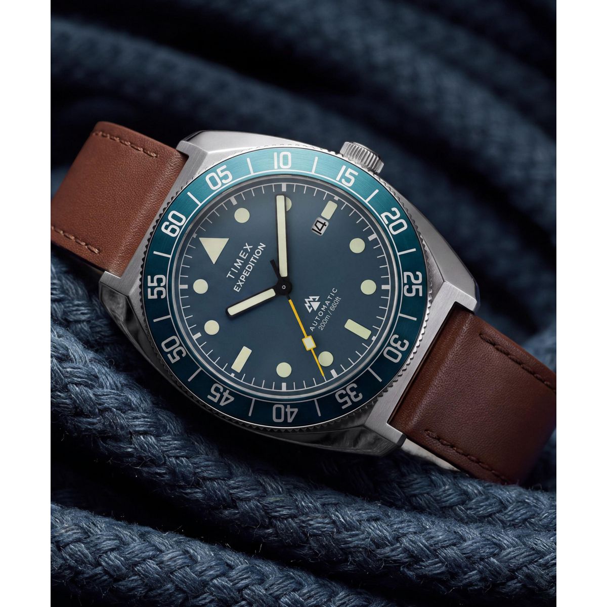 Timex Expedition Pioneer Automatic Blue Dial Brown Leather Strap Men's Watch TW2Y87500UJ - view 6