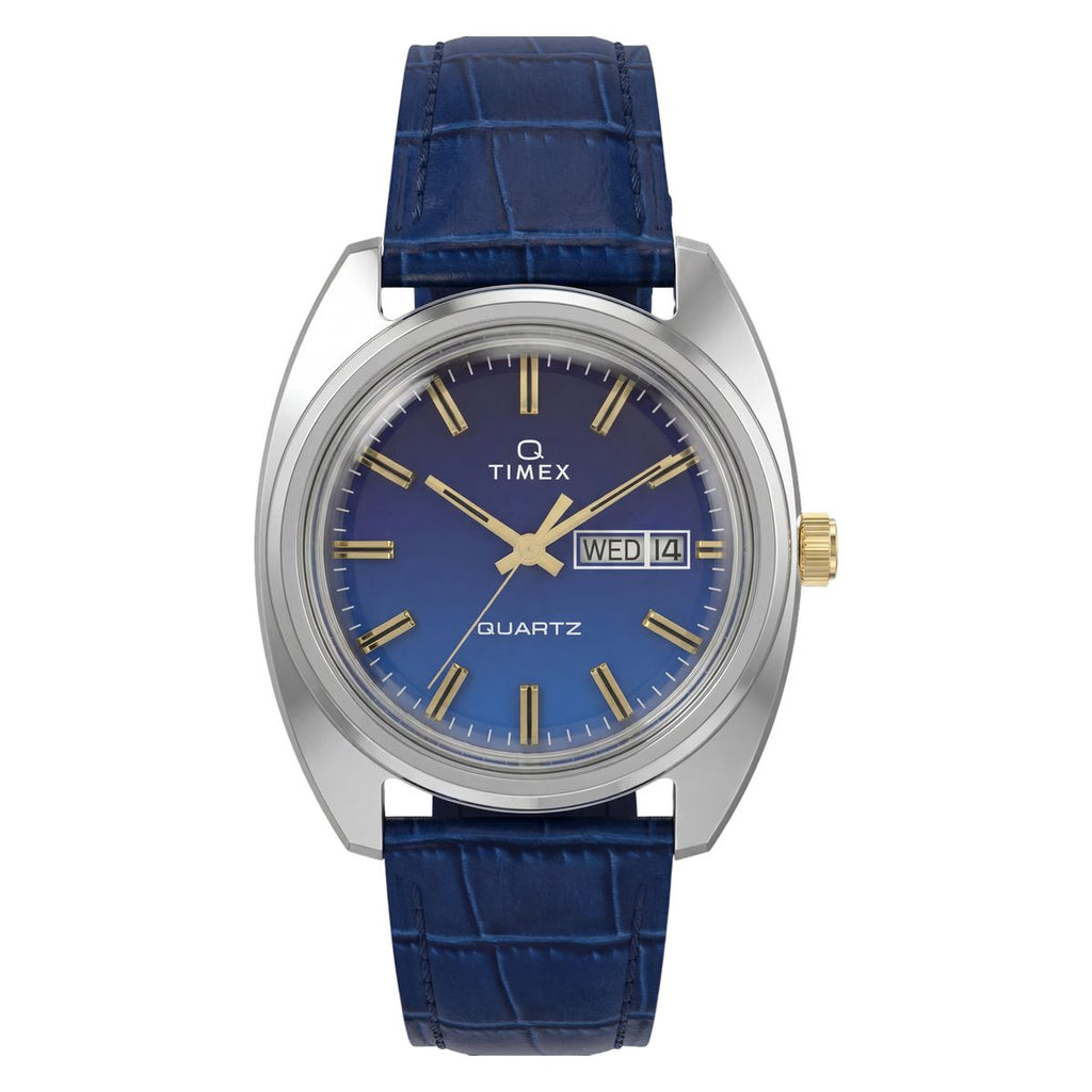 Timex Q Reissue Blue Dial Blue Leather Strap Men's Watch TW2Y87100UJ - view 1