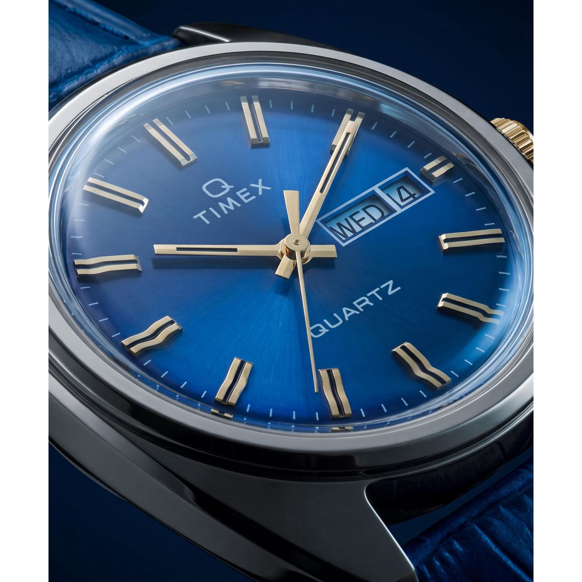 Timex Q Reissue Blue Dial Blue Leather Strap Men's Watch TW2Y87100UJ - view 7