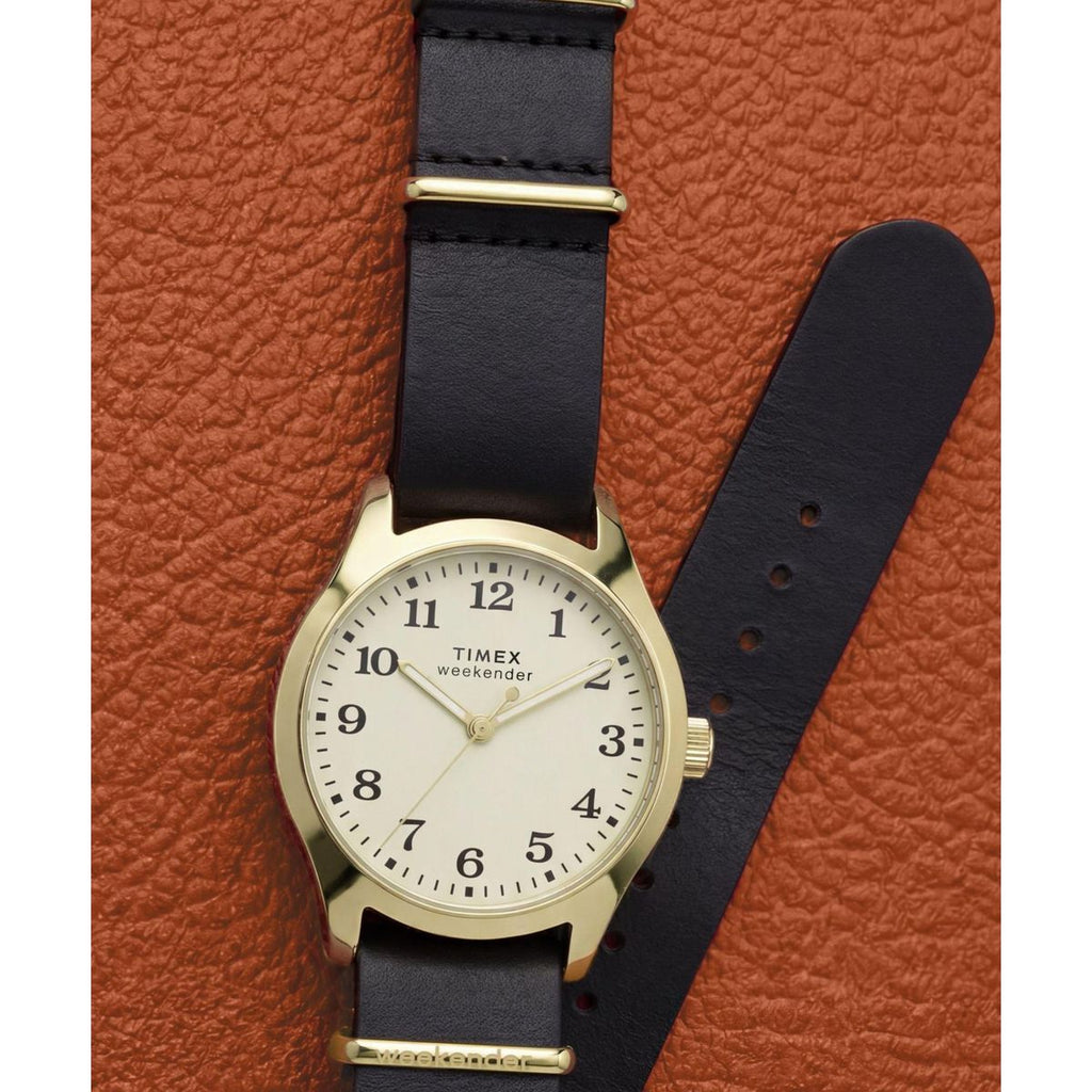 Timex Marlin Beige Dial Black Leather Strap Women's Watch TW2Y86600UJ - view 7