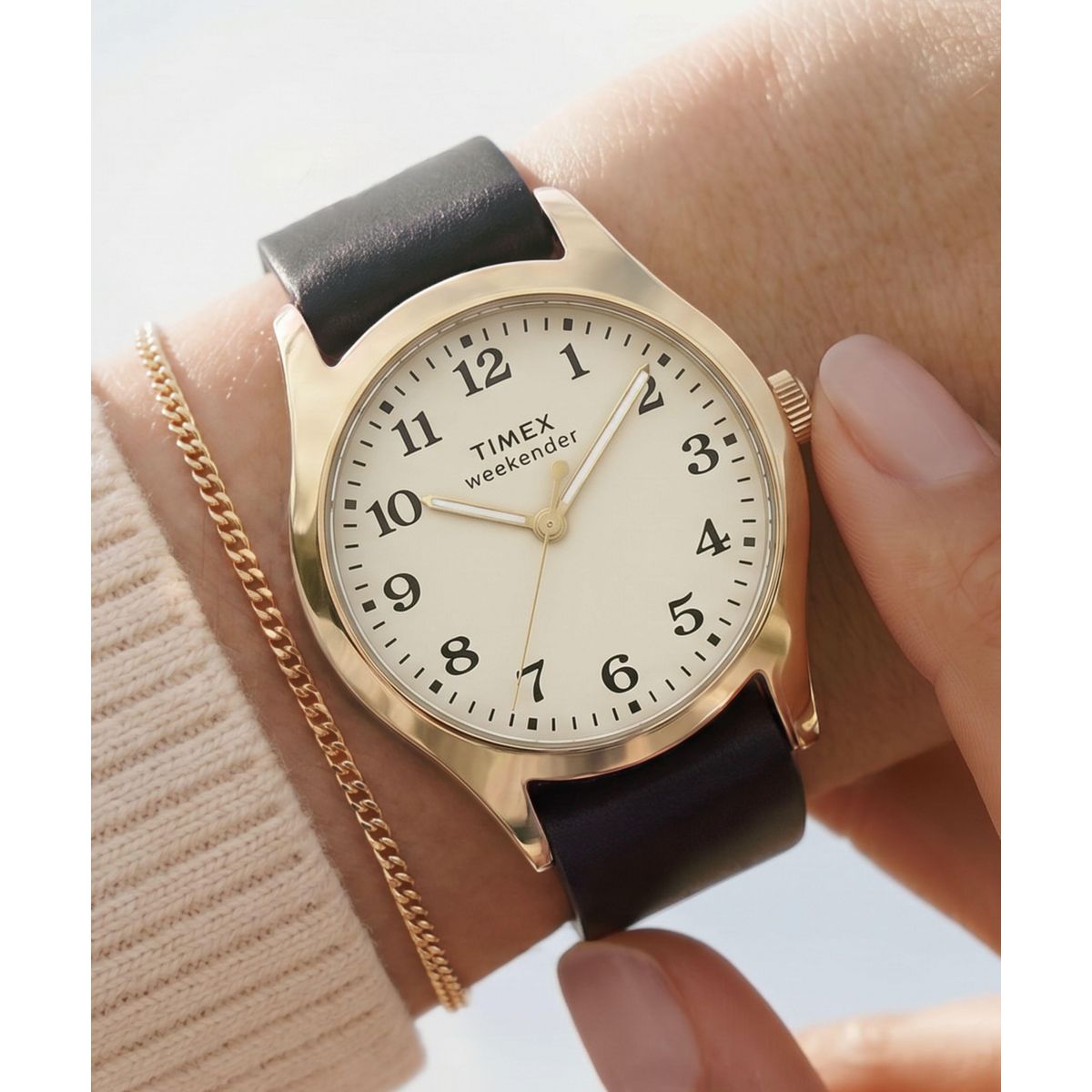 Timex Marlin Beige Dial Black Leather Strap Women's Watch TW2Y86600UJ - view 4
