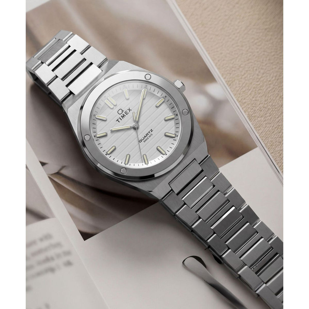 Timex Q Marbella Silver Dial Silver Stainless Steel Strap Women's Watch TW2Y81800UJ - view 2