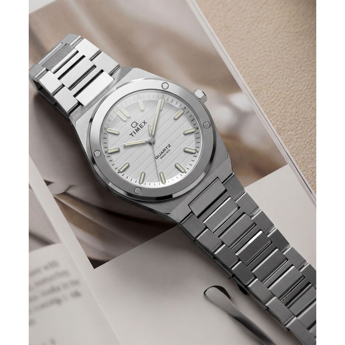 Timex Q Marbella Silver Dial Silver Stainless Steel Strap Women's Watch TW2Y81800UJ - view 2