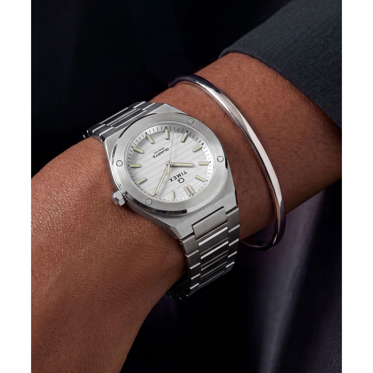 Timex Q Marbella Silver Dial Silver Stainless Steel Strap Women's Watch TW2Y81800UJ - view 3