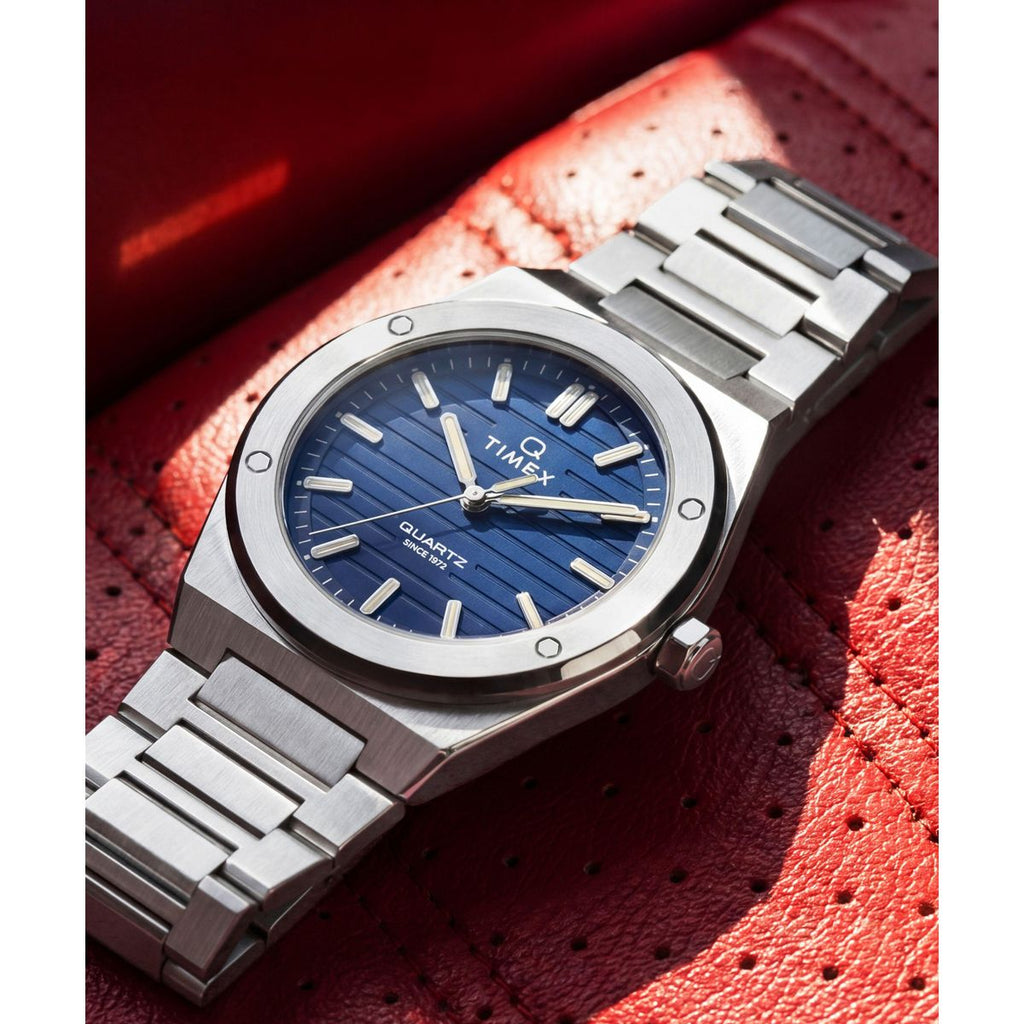 Timex Q Marbella Blue Dial Silver Stainless Steel Strap Men's Watch TW2Y81400UJ - view 6
