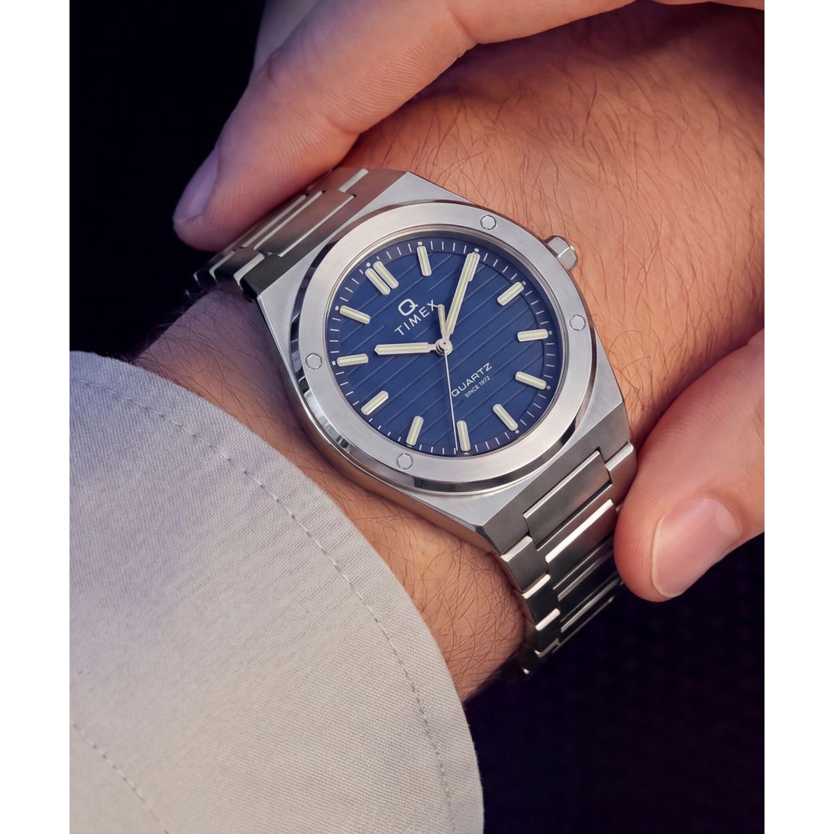 Timex Q Marbella Blue Dial Silver Stainless Steel Strap Men's Watch TW2Y81400UJ - view 4