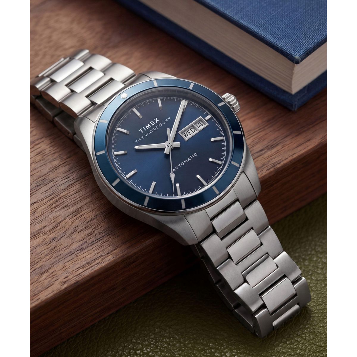 Timex Waterbury Automatic Blue Dial Silver Stainless Steel Strap Men's Watch TW2Y94100UJ - view 6