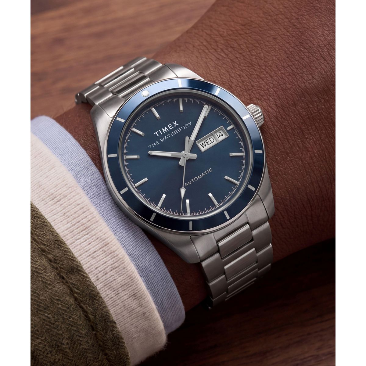 Timex Waterbury Automatic Blue Dial Silver Stainless Steel Strap Men's Watch TW2Y94100UJ - view 4