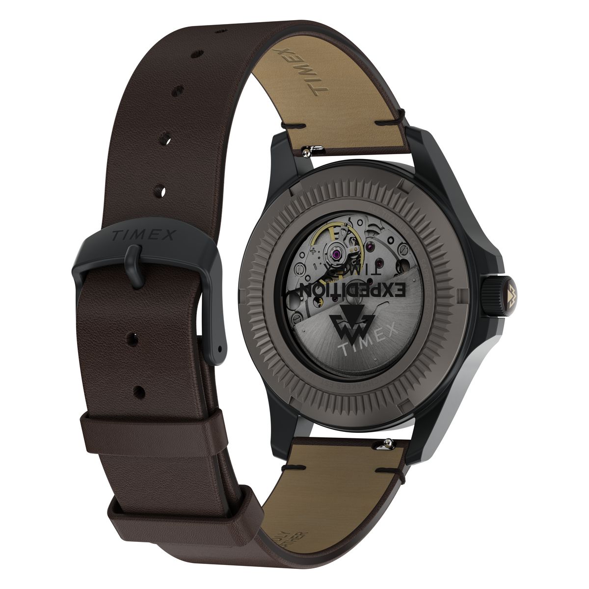 Timex Expedition Titanium Automatic Black Dial Brown Leather Strap Men's Watch TW2Y90900UJ - view 2