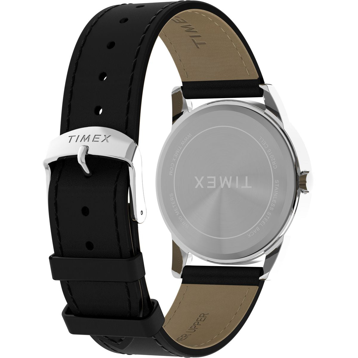 Timex Easy Reader Black Dial Black Leather Strap Men's Watch TW2Y12800JQ - view 2