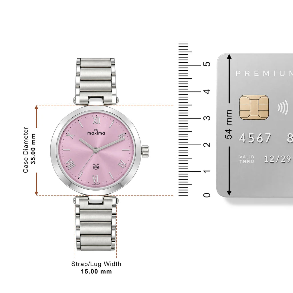 Maxima Attivo Pink Dial Stainless Steel Strap Women's Watch 74921CMLI - view 4