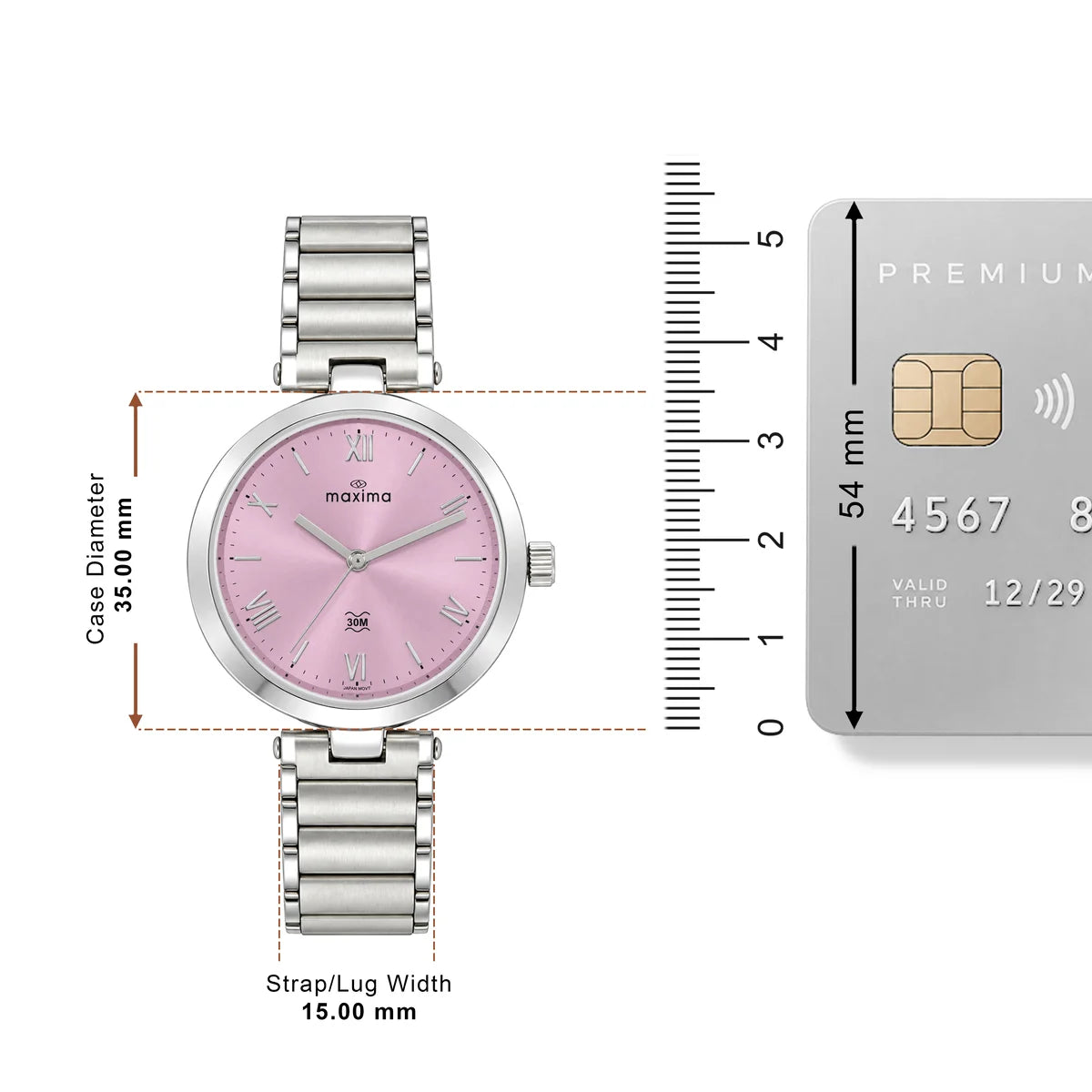 Maxima Attivo Pink Dial Stainless Steel Strap Women's Watch 74921CMLI - view 4