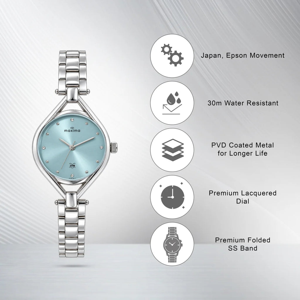 Maxima Attivo Tiffany Blue Dial Stainless Steel Strap Women's Watch 74931CMLI - view 2