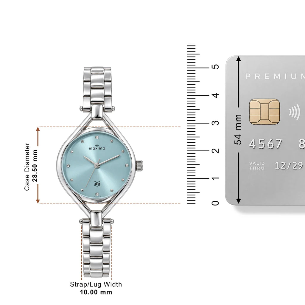 Maxima Attivo Tiffany Blue Dial Stainless Steel Strap Women's Watch 74931CMLI - view 3