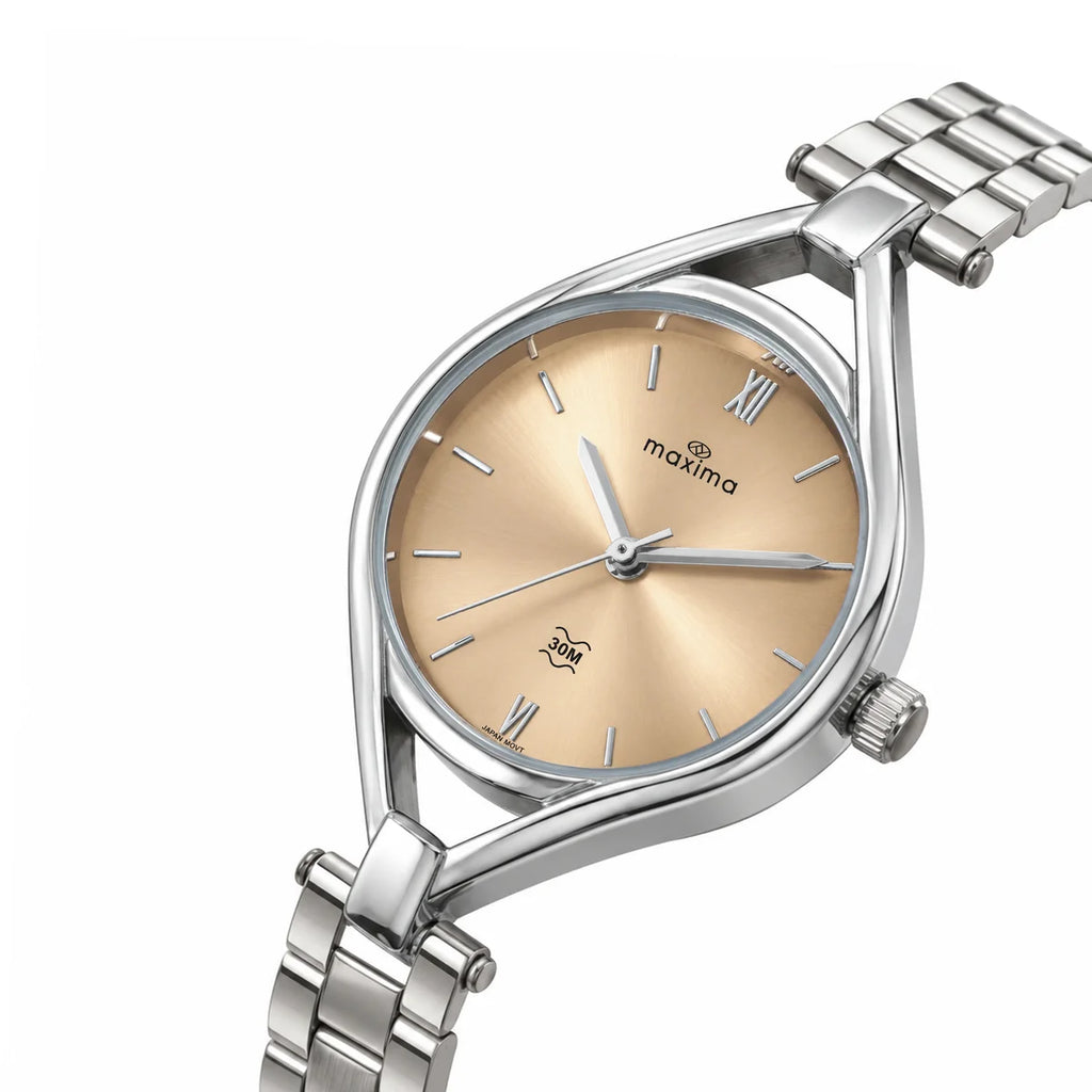 Maxima Attivo Peach Dial Stainless Steel Strap Women's Watch 74932CMLI - view 4