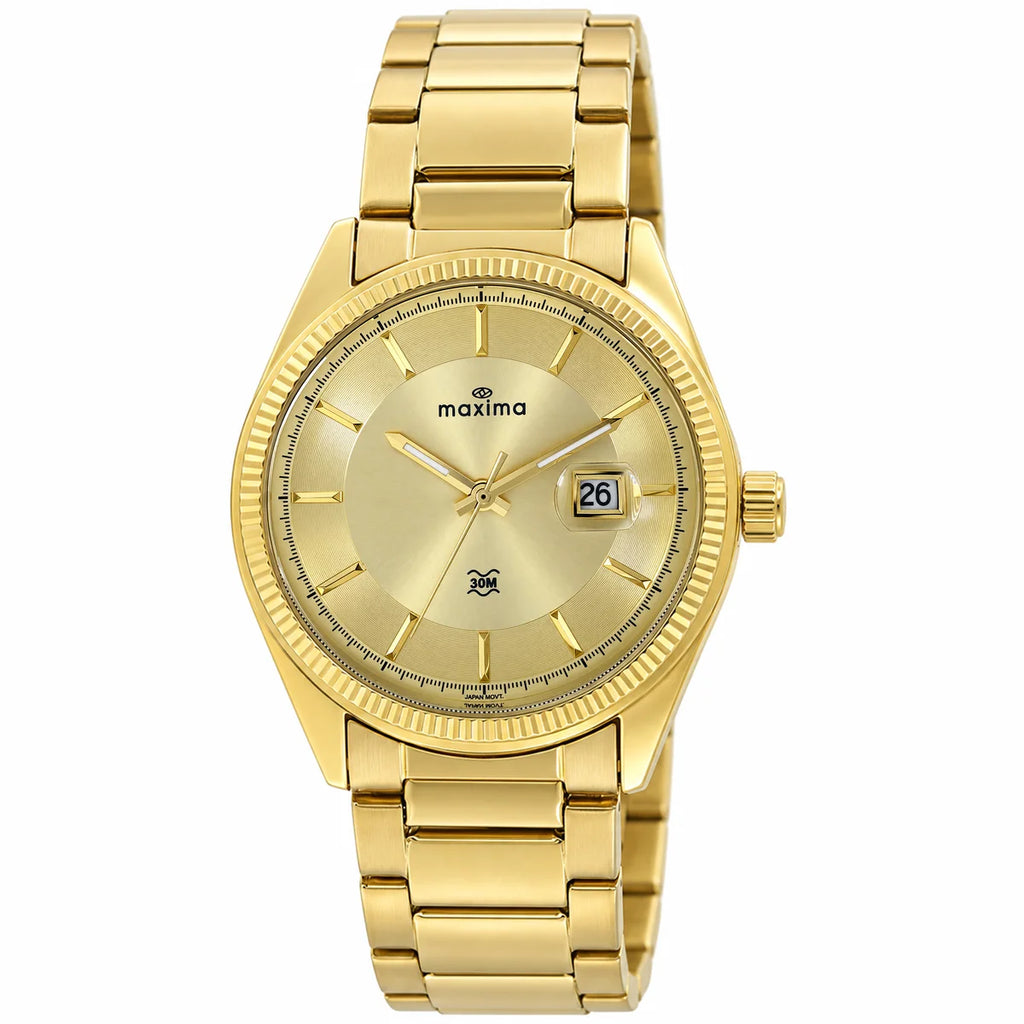 Maxima Apex Gold Dial Stainless Steel Strap Men's Watch 75280CMGL - view 1