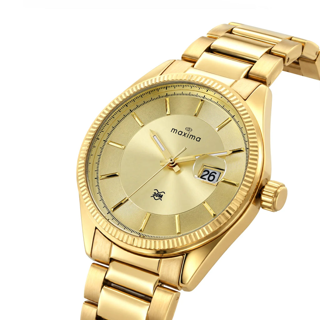 Maxima Apex Gold Dial Stainless Steel Strap Men's Watch 75280CMGL - view 2